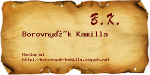 Borovnyák Kamilla névjegykártya
